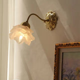 Vintage Copper Flower Petal Glass Wall Lamp