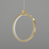2-Light Circle Pendant Light Gold Brass Charmed Hanging Light