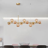 Luxury dining table pendant lamp made of blown glass