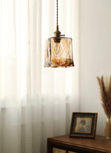 Vintage Brown Glass Pendant Light