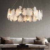 Modern 6-Light Tiered Cloud Glass Chandelier with Adjustable Cables