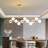 Luxury dining table pendant lamp made of blown glass