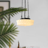 White Vintage Round Pendant Light