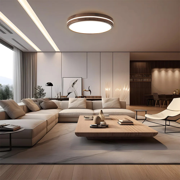 Round Wooden Ceiling Light