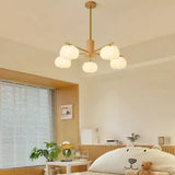 Creative Wooden Cotton Balls Living Room Chandelier