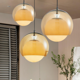 Orange Bauhaus Glass Pendant Light