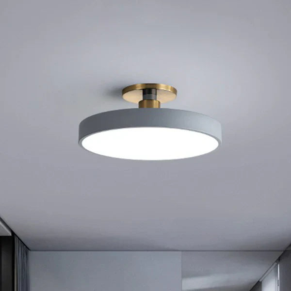 Round Flush Mount Light Nordic Style Acrylic Bedroom LED Semi Coil Ceiling Light