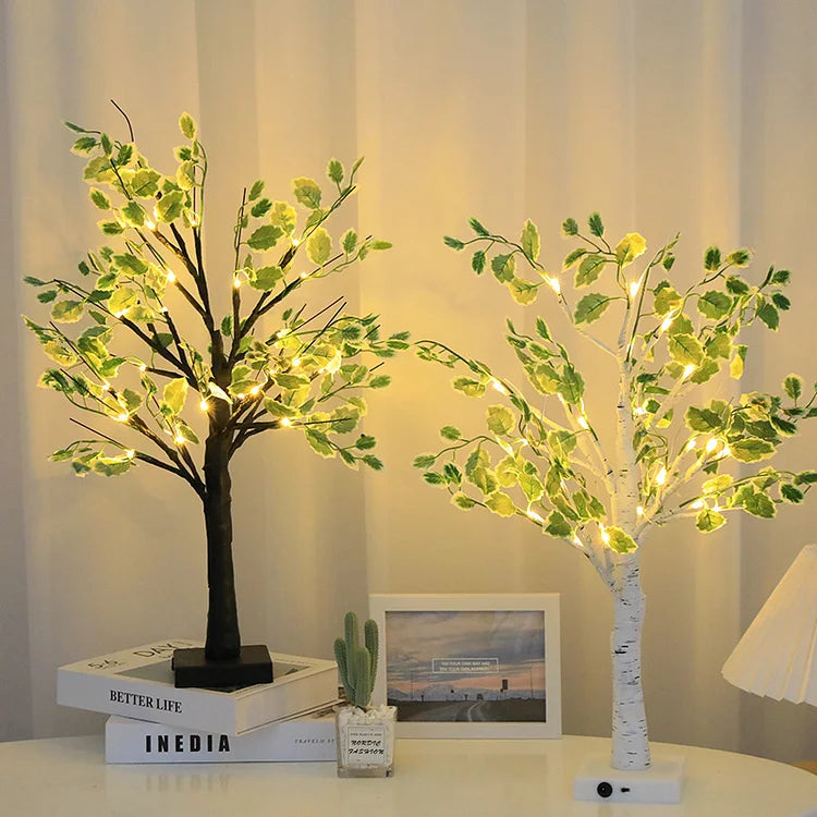 Christmas Green Leaves LED Tree Lights