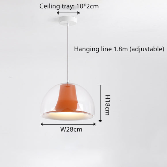 Semicircular Jellyfish Glass Pendant Lamp