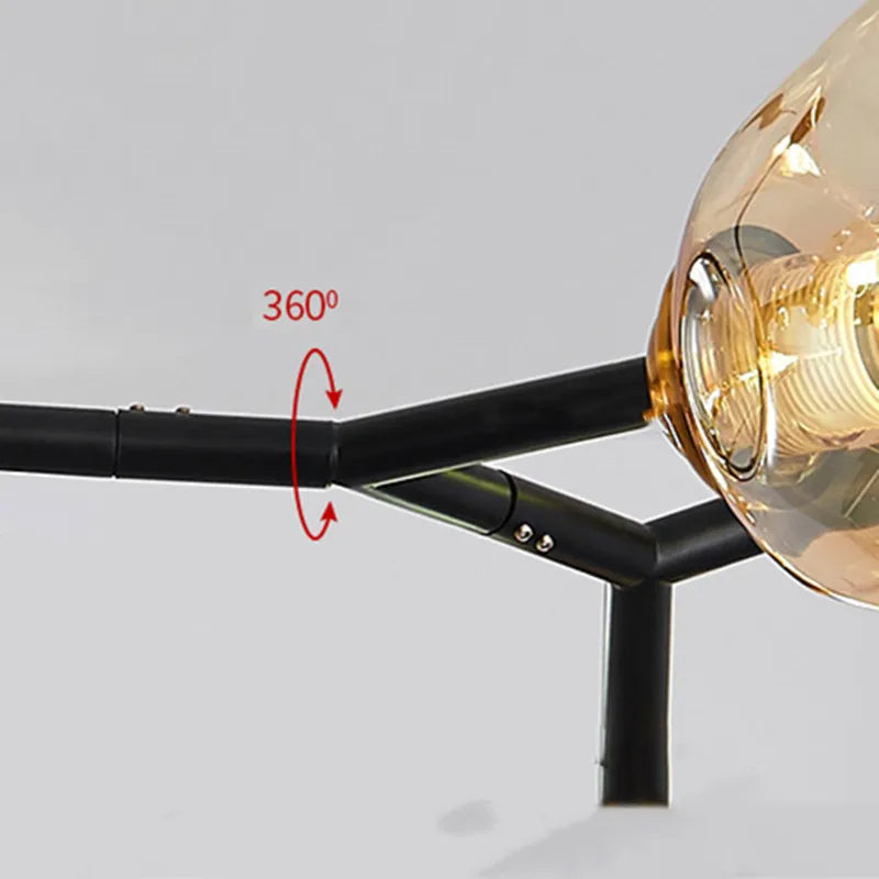 Modern blown glass chandelier