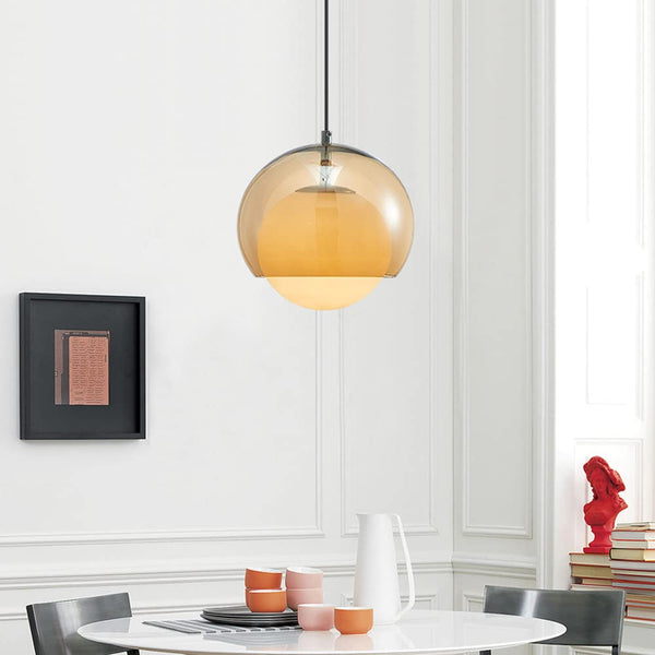 Orange Bauhaus Glass Pendant Light