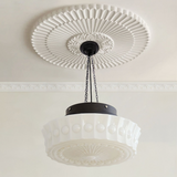 White Vintage Round Pendant Light