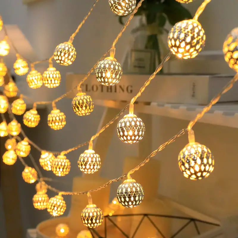 Moroccan Metal Ball String Lights