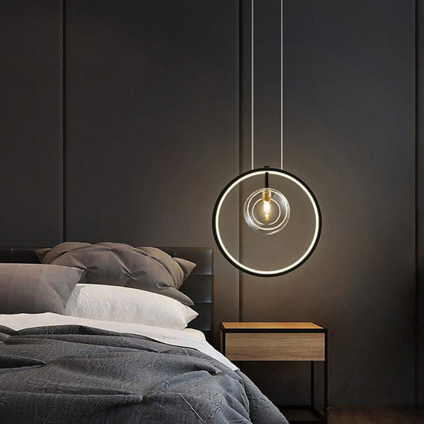 Nordic Bubble Glass Pendant Lamps with Ring