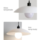 Minimalist Pendant Light made of White Plate Glass