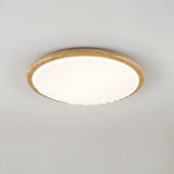 Round Wood Folding LED Bedroom Ceiling Light