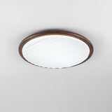 Round Wood Folding LED Bedroom Ceiling Light