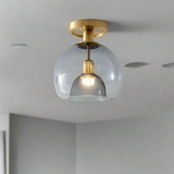 Modern Glass Hallway Grey Ceiling Light