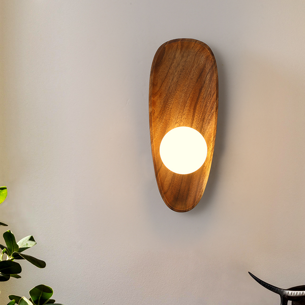 Natural Wooden Wall Mounted Lamp