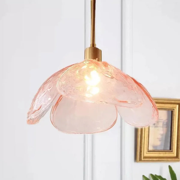 Creative Flower Petal Bedside Rod Pendant Light