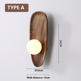 Natural Wooden Wall Mounted Lamp