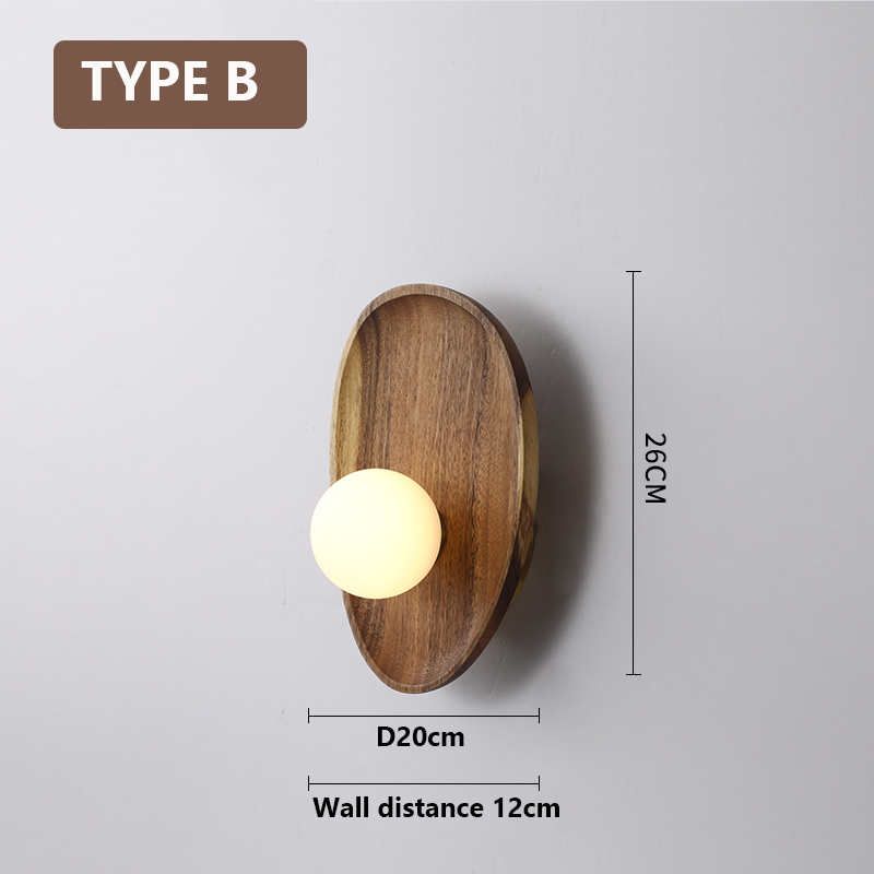 Natural Wooden Wall Mounted Lamp