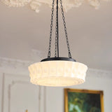 White Vintage Round Pendant Light