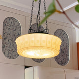 White Vintage Round Pendant Light