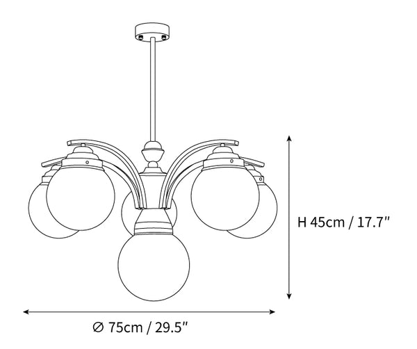 Retro Salamanca Round Glass Chandelier Lights