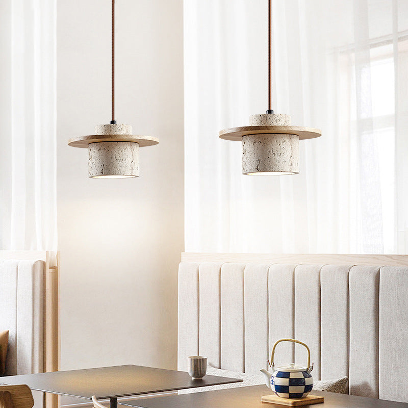 Travertine pendant light