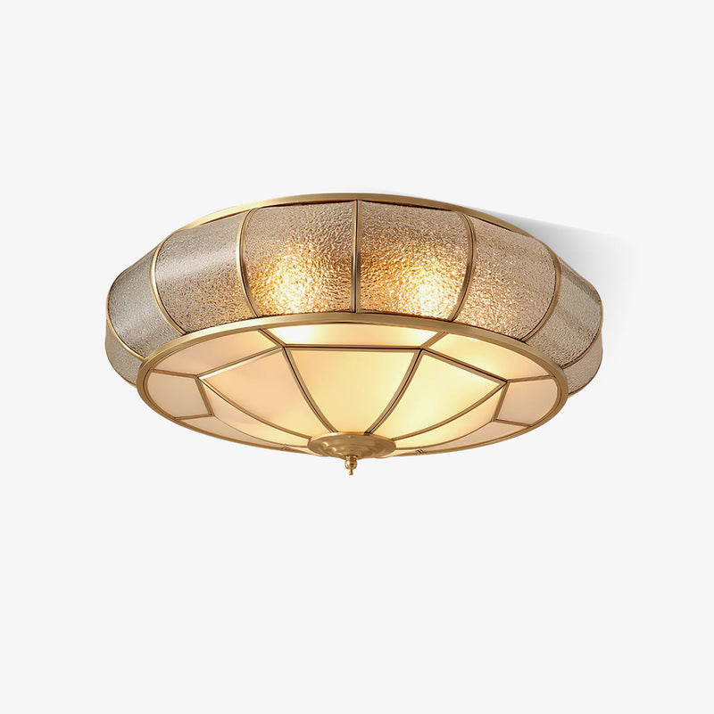 Round Textured Glass Ceiling Light