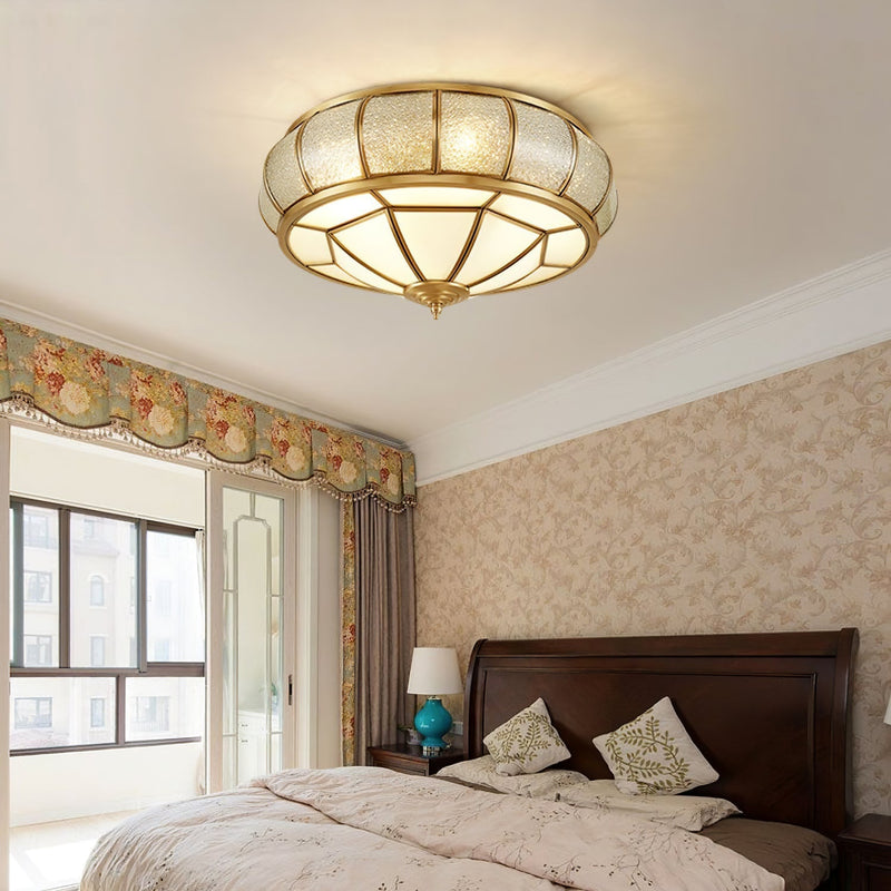 Round Textured Glass Ceiling Light