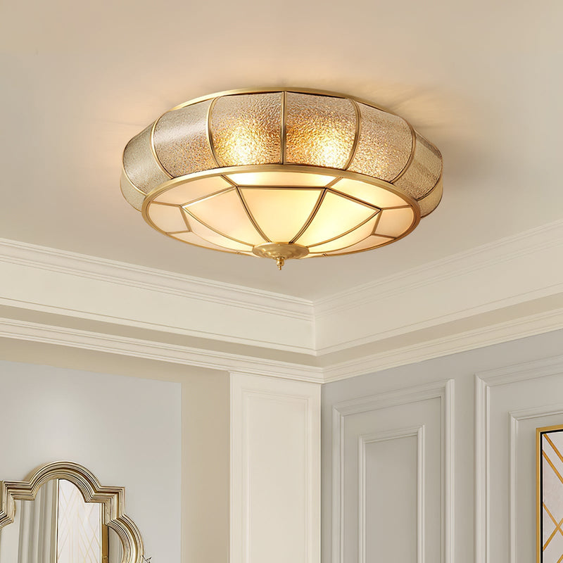 Round Textured Glass Ceiling Light