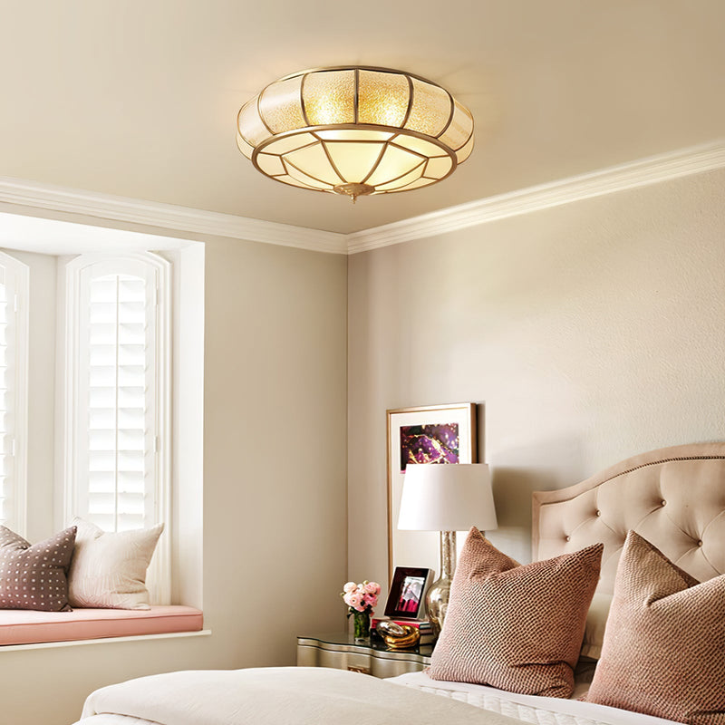 Round Textured Glass Ceiling Light