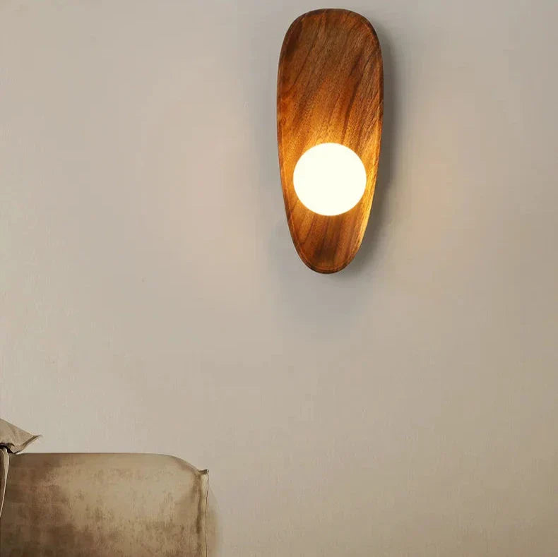 Natural Wooden Wall Mounted Lamp