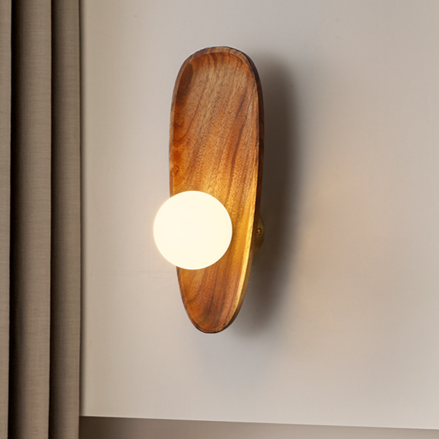 Natural Wooden Wall Mounted Lamp