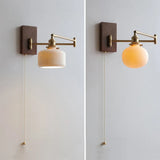 Ceramic Wall Lamp With Wood Plate