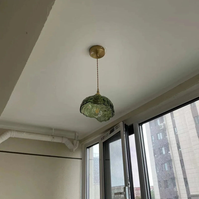 Irregular Brass Glass Pendant Light