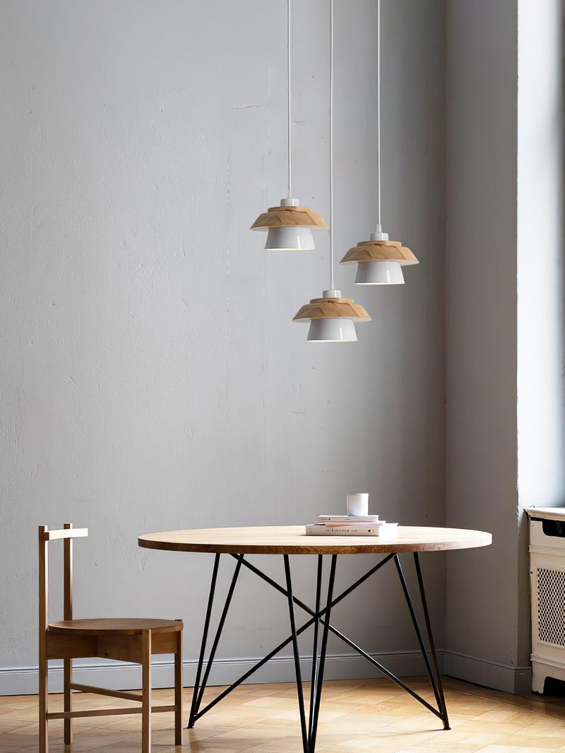 Stone Wood Pendant Lamp