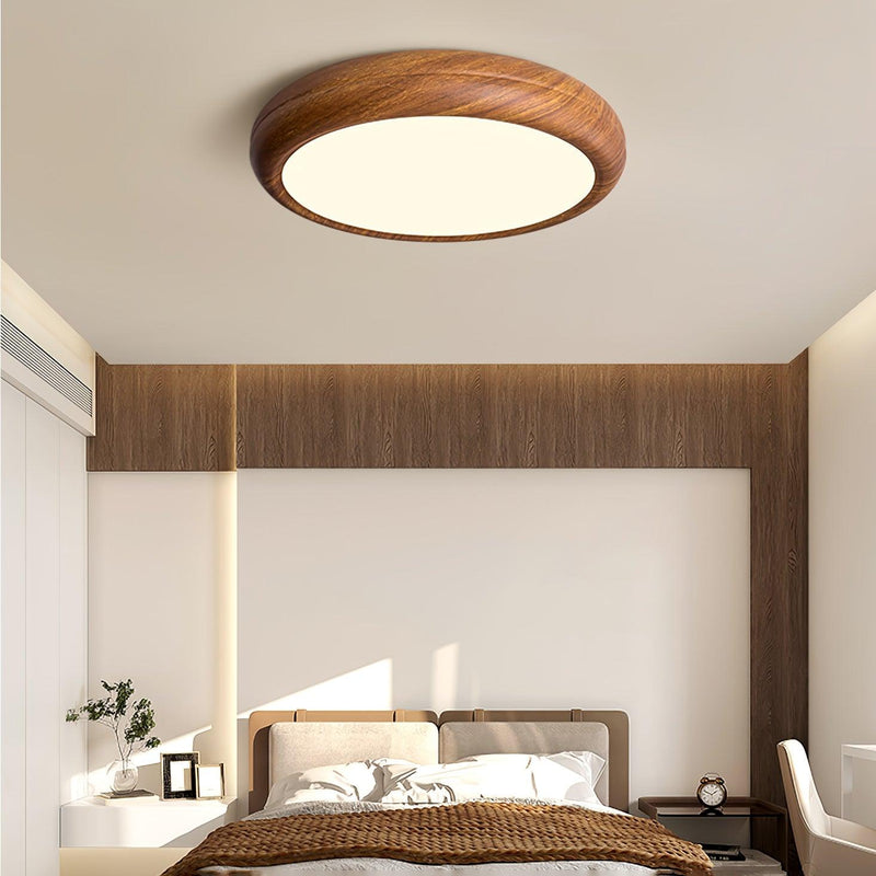 Wood Grain Round Ceiling Light