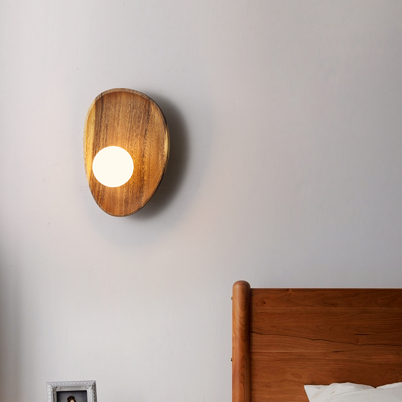 Natural Wooden Wall Mounted Lamp