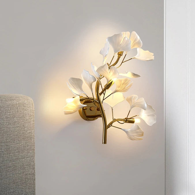 Flower branch wall lamp