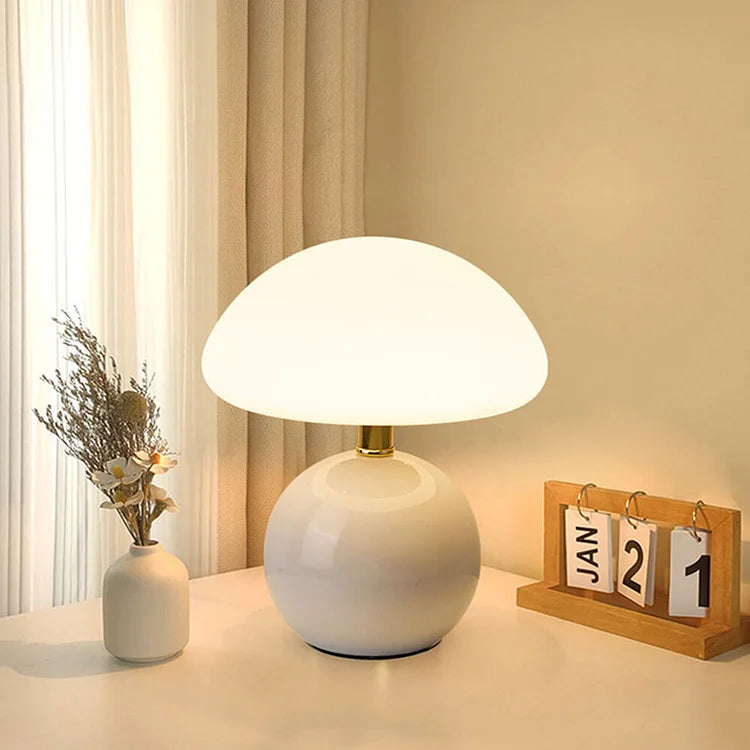 French Cream Mushroom Lamp