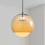 Orange Bauhaus Glass Pendant Light