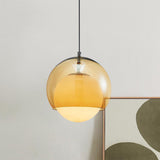 Orange Bauhaus Glass Pendant Light