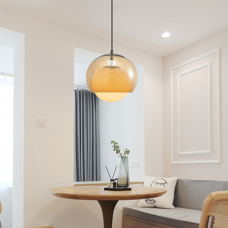 Orange Bauhaus Glass Pendant Light