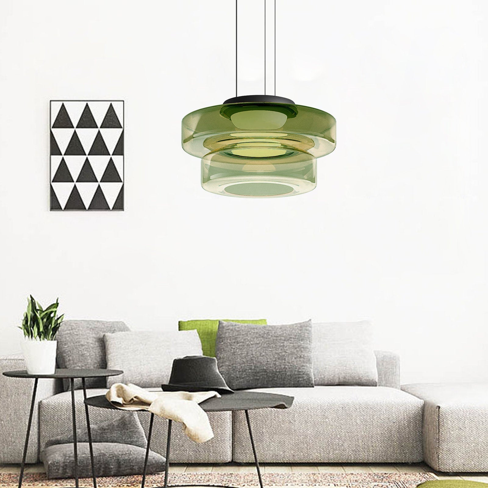 Modern Pendant Light | Bauhaus-Inspired Glass Disc Design main image 0