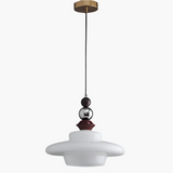 Medieval Style Glass Beige Dining Room Pendant Light