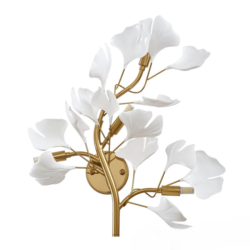 Flower branch wall lamp