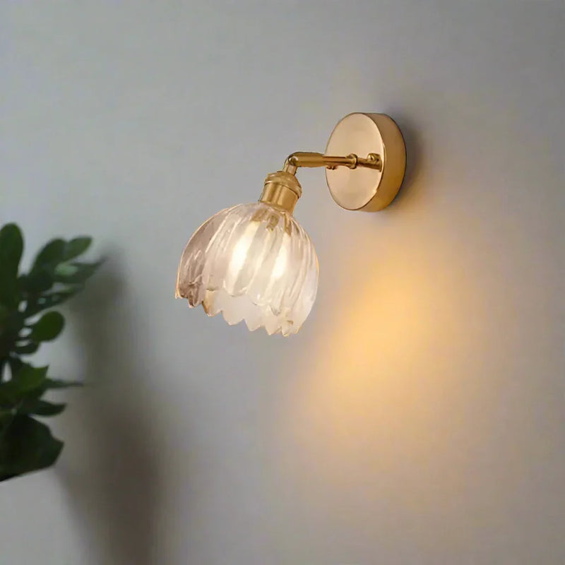 Retro Flower Bud Tulip Glass Wall Lamp